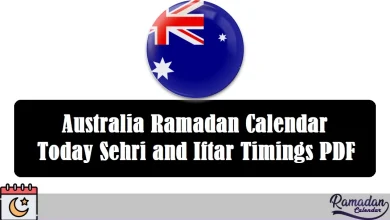 Australia Ramadan Calendar