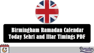 Birmingham Ramadan Calendar