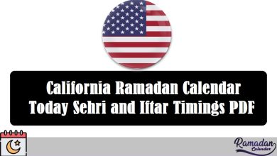 California Ramadan Calendar