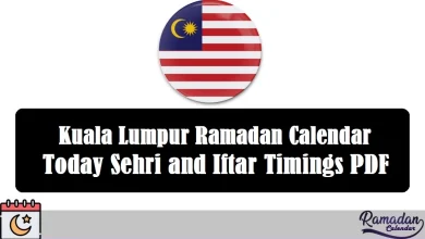 Kuala Lumpur Ramadan Calendar