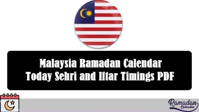 Malaysia Ramadan Calendar