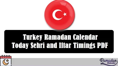 Turkey Ramadan Calendar