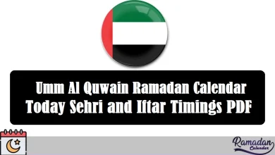 Umm Al Quwain Ramadan Calendar